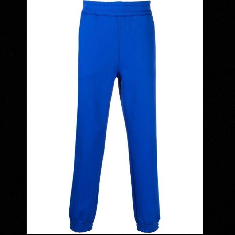 AMI Paris Logo Embroidered Track Pants Blue Size Medium